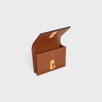 CARD HOLDER WITH FLAP 16 IN SATINATED CALFSKIN TAN - Image 4